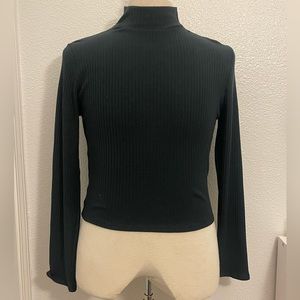 Open back, mock neck top